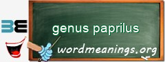WordMeaning blackboard for genus paprilus